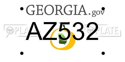 AZ532 Georgia License Plate