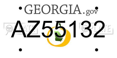 AZ55132 Georgia License Plate