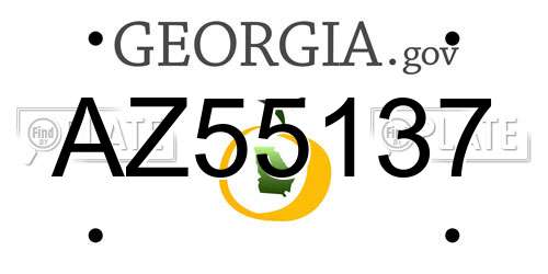 AZ55137 Georgia License Plate