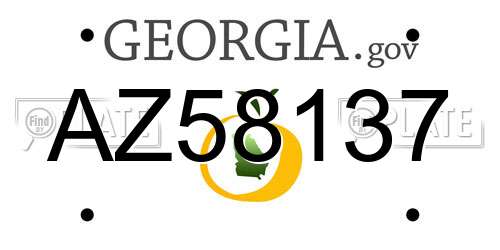 AZ58137 Georgia License Plate