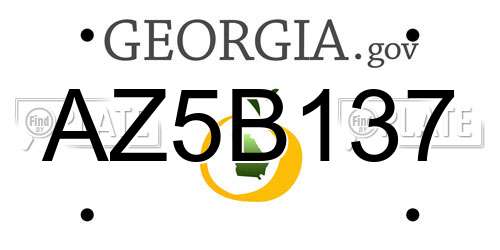 AZ5B137 Georgia License Plate