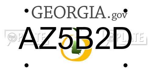AZ5B2D Georgia License Plate