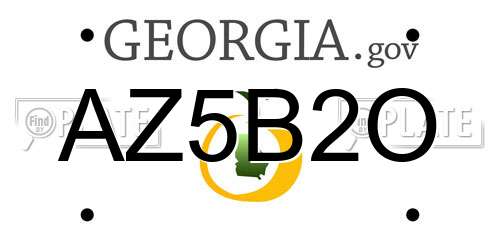 AZ5B2O Georgia License Plate