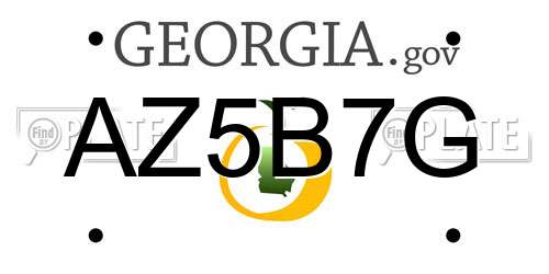 AZ5B7G Georgia License Plate