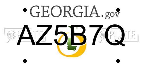 AZ5B7Q Georgia License Plate