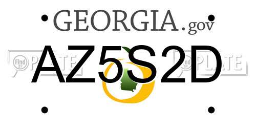 AZ5S2D Georgia License Plate