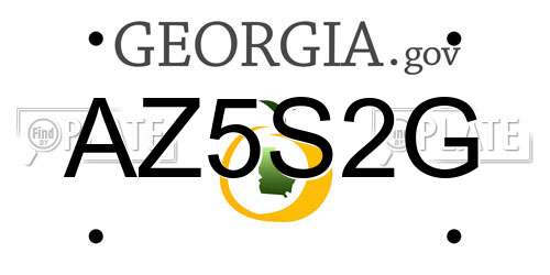 AZ5S2G Georgia License Plate