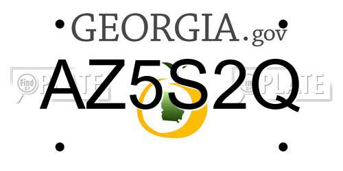 AZ5S2Q Georgia License Plate