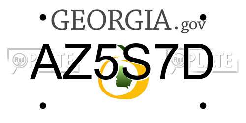 AZ5S7D Georgia License Plate