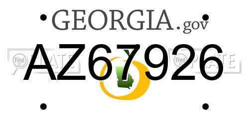 AZ67926 Georgia License Plate