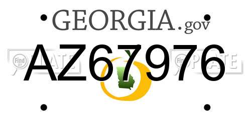 AZ67976 Georgia License Plate
