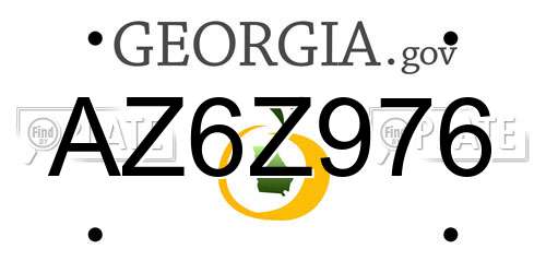 AZ6Z976 Georgia License Plate