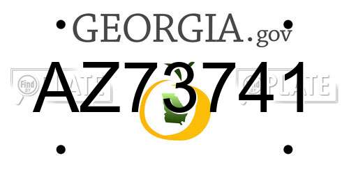 AZ73741 Georgia License Plate