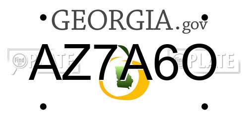 AZ7A6O Georgia License Plate