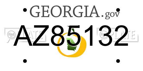 AZ85132 Georgia License Plate