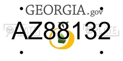 AZ88132 Georgia License Plate