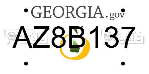 AZ8B137 Georgia License Plate