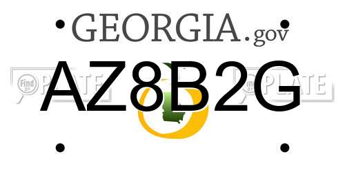 AZ8B2G Georgia License Plate