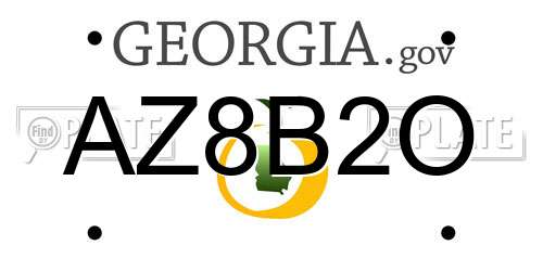 AZ8B2O Georgia License Plate
