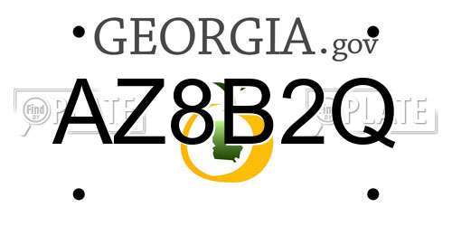 AZ8B2Q Georgia License Plate