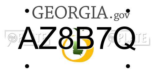 AZ8B7Q Georgia License Plate
