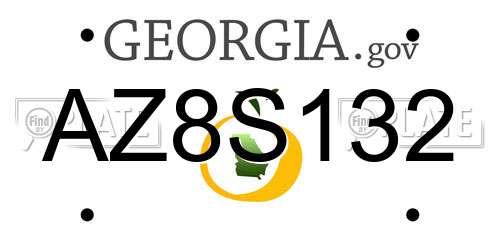 AZ8S132 Georgia License Plate
