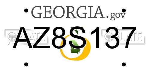 AZ8S137 Georgia License Plate