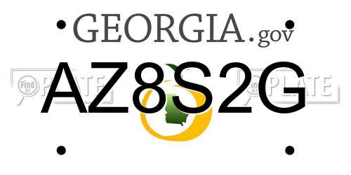 AZ8S2G Georgia License Plate