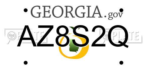AZ8S2Q Georgia License Plate