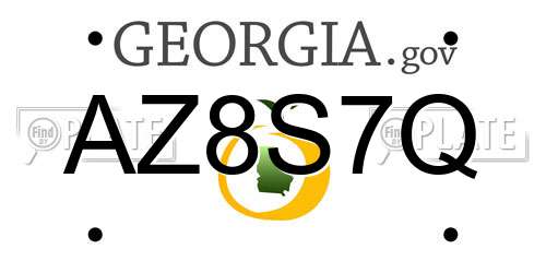 AZ8S7Q Georgia License Plate