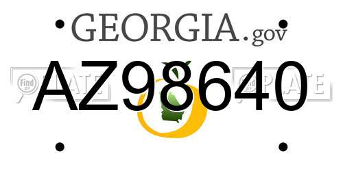 AZ98640 Georgia License Plate