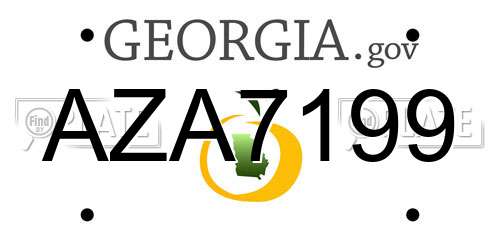 AZA7199 Georgia License Plate