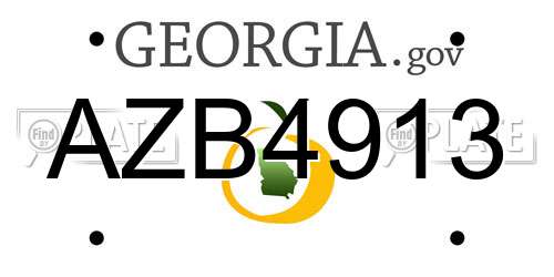 AZB4913 Georgia License Plate