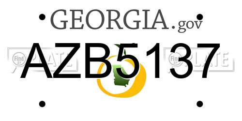 AZB5137 Georgia License Plate