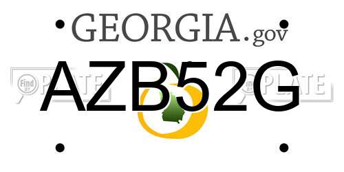 AZB52G Georgia License Plate