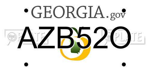 AZB52O Georgia License Plate