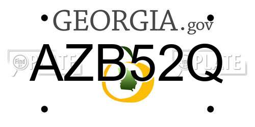 AZB52Q Georgia License Plate