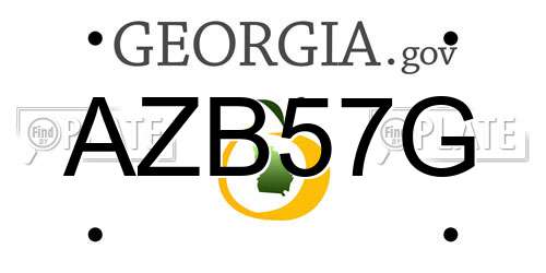 AZB57G Georgia License Plate