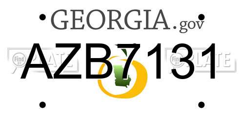 AZB7131 Georgia License Plate