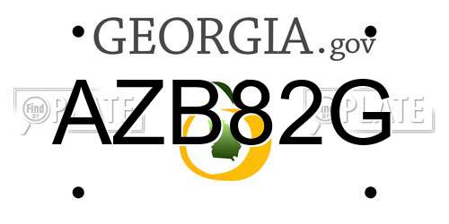 AZB82G Georgia License Plate