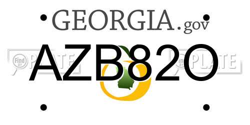 AZB82O Georgia License Plate