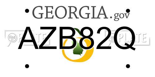 AZB82Q Georgia License Plate