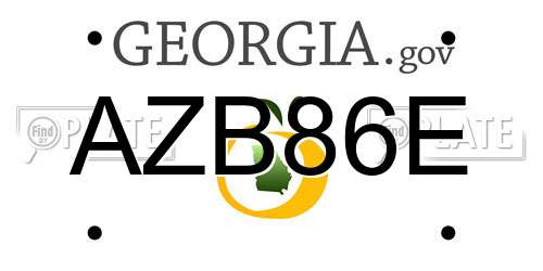AZB86E Georgia License Plate