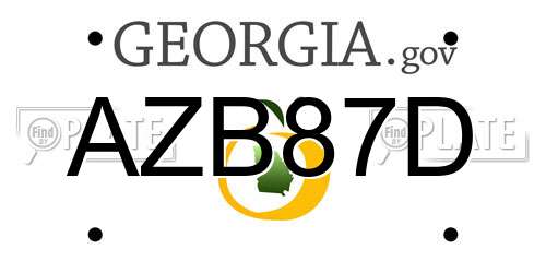 AZB87D Georgia License Plate