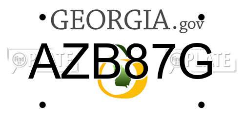 AZB87G Georgia License Plate