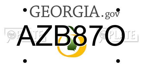AZB87O Georgia License Plate
