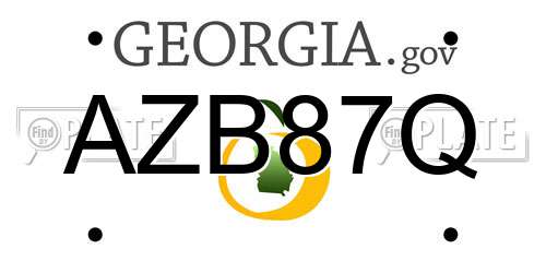 AZB87Q Georgia License Plate