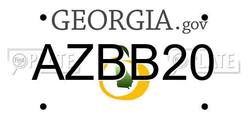 AZBB20 Georgia License Plate