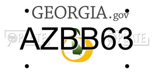 AZBB63 Georgia License Plate