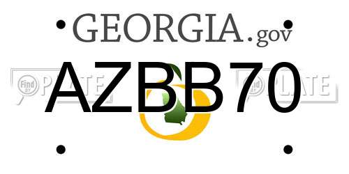 AZBB70 Georgia License Plate